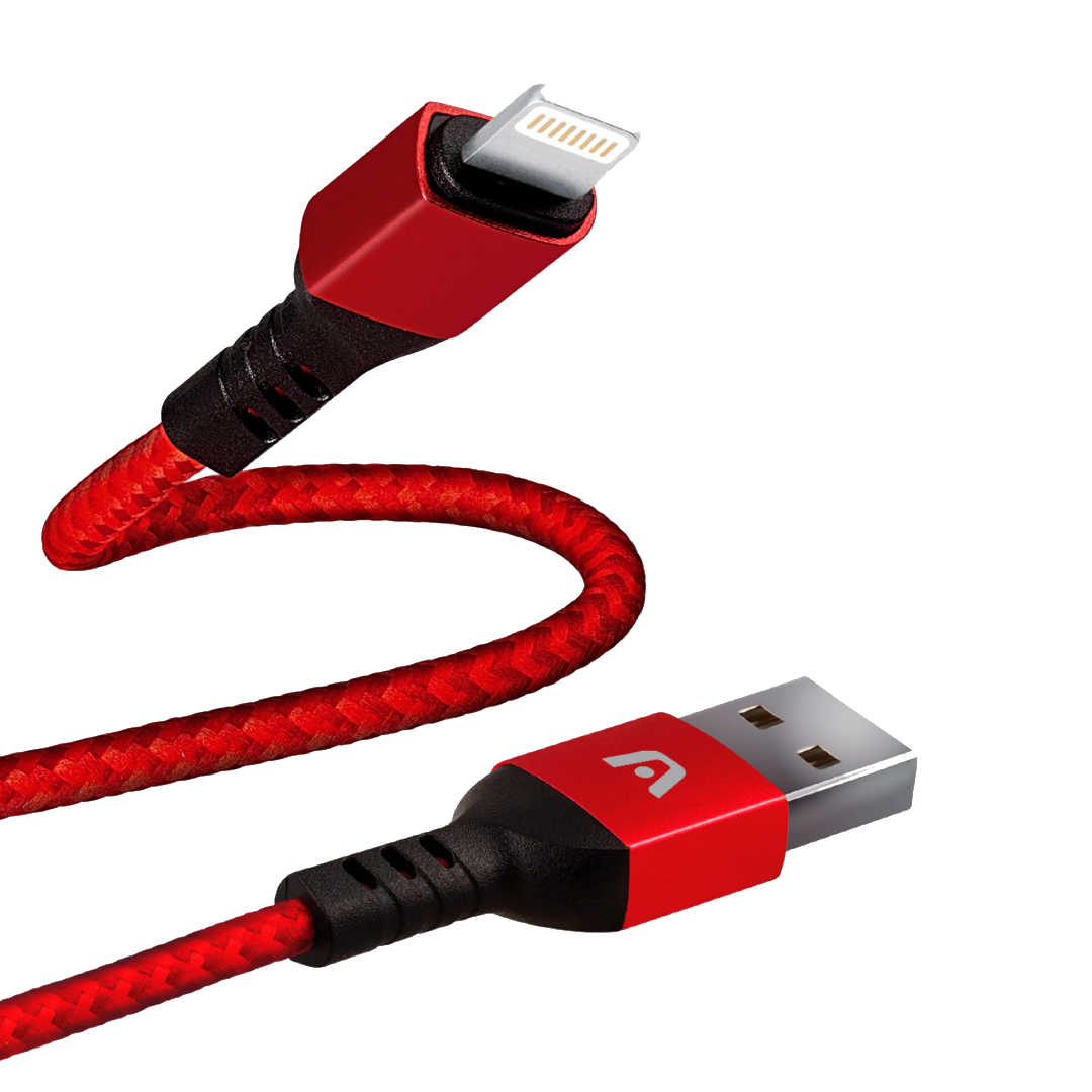 New Project - 2025-09-16T142504.269 Argom Dura Form Lightning to USB 2.0 Nylon Braided Cable 6FT/1.8M - Red