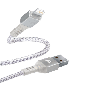 Argom Dura Form Lightning to USB 2.0 Nylon Braided Cable 6FT/1.8M - White