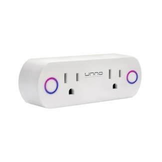 Unno Tekno Smart Double Plug – White, WiFi Controlled PW5302WT