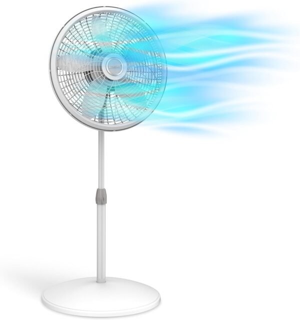 Lasko 18" Oscillating Pedestal Fan White 3-Speed Pedestal Fan