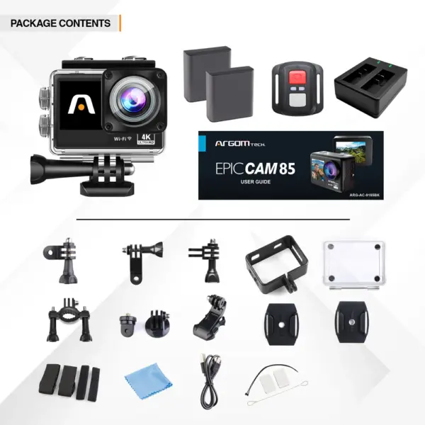 Argom 4K Action Camera with Remote Control & Accessories - Image 2