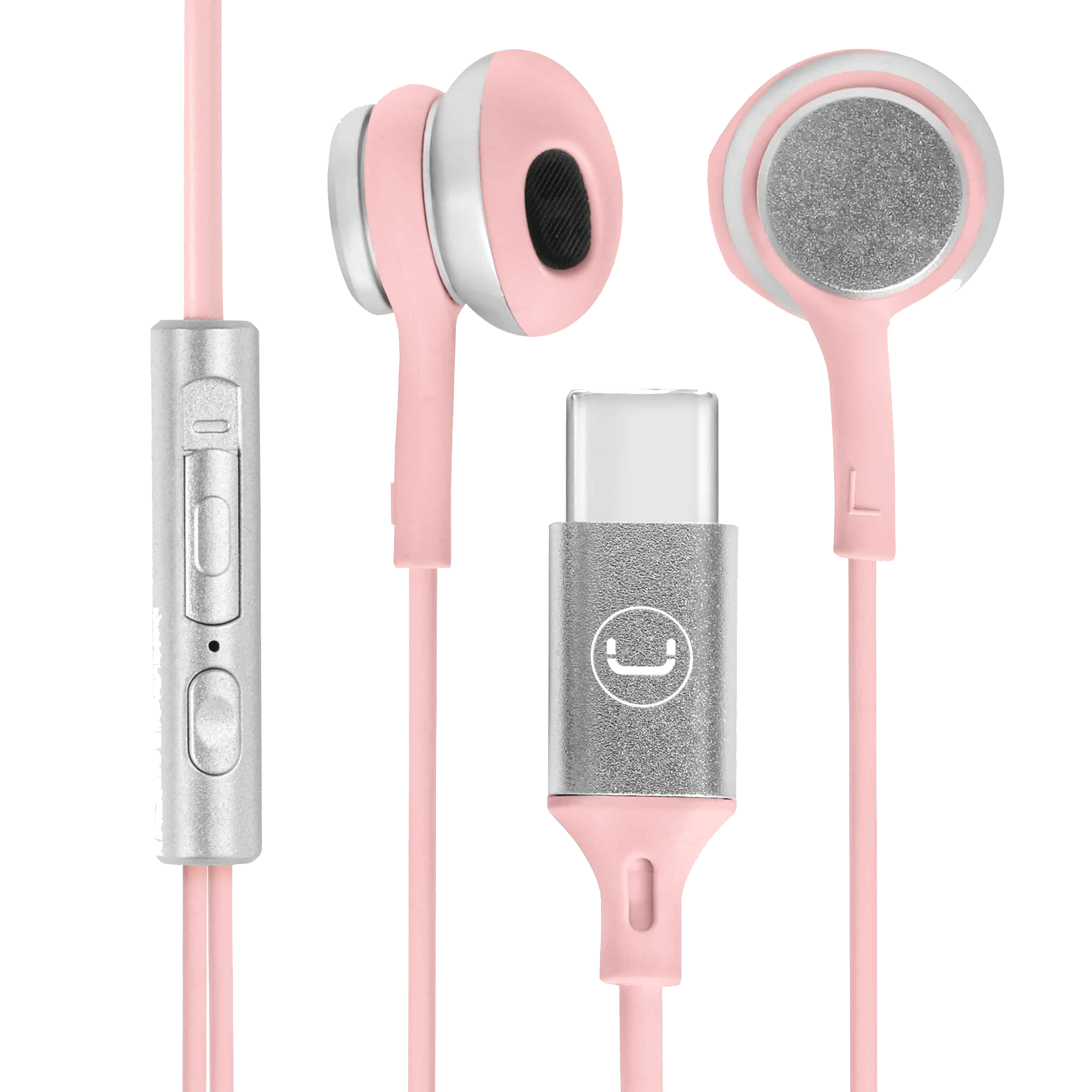 HS7005PK 1 Unno Tekno Ultra USB-C Pink Earbuds