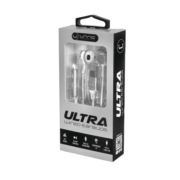 Unno Tekno Ultra USB-C White Earbuds - Image 2