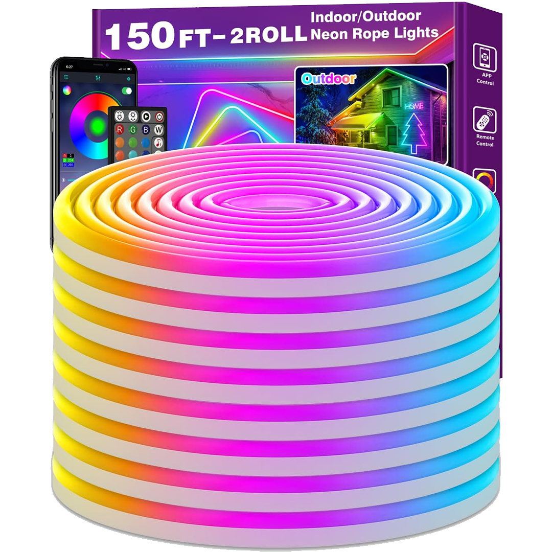 150ft Neon Rope lights with Remote control 150Ft Neon Rope Light Indoor/Outdoor
